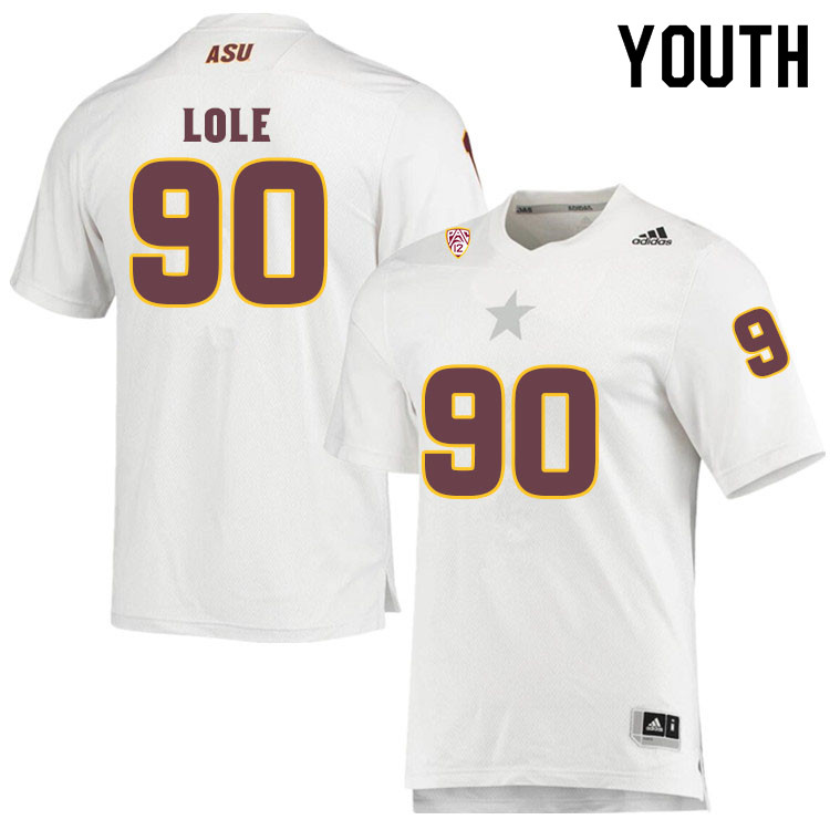 Youth #90 Jermayne LoleArizona State Sun Devils College Football Jerseys Sale-White